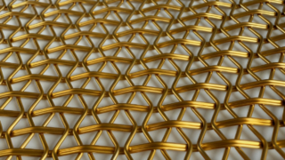 การแสดงทางกายภาพของตาข่ายลวดโลหะแบบจีบ