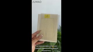 ภาพฉากจริง: ตาข่ายโลหะภายในกระจกลามิเนตใส