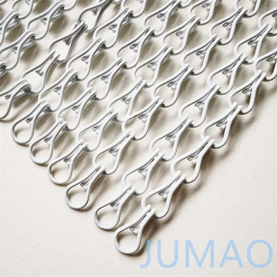 การสถาปัตยกรรมโลหะ Chain Link Screen ผนังม่านสําหรับประตู ขาว