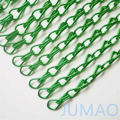 สีเขียวน้ําอาบน้ําโลหะ Chain Link ผ้าม่านเพดานขนานตรง