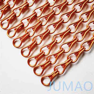 สายการค้า สาย Orange Chain Link Fly Curtain รั้วหน้าต่างกระจกคลื่น