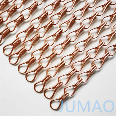 ทองเหลือง อลูมิเนียมโลหะ Chain Link ผ้าม่าน Fly Screen 10x22