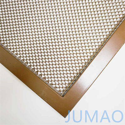 เครื่องแยกหน้าจอ Mesh Custom สถาปัตยกรรม Mesh โลหะผิว Champagne ทองคํา
